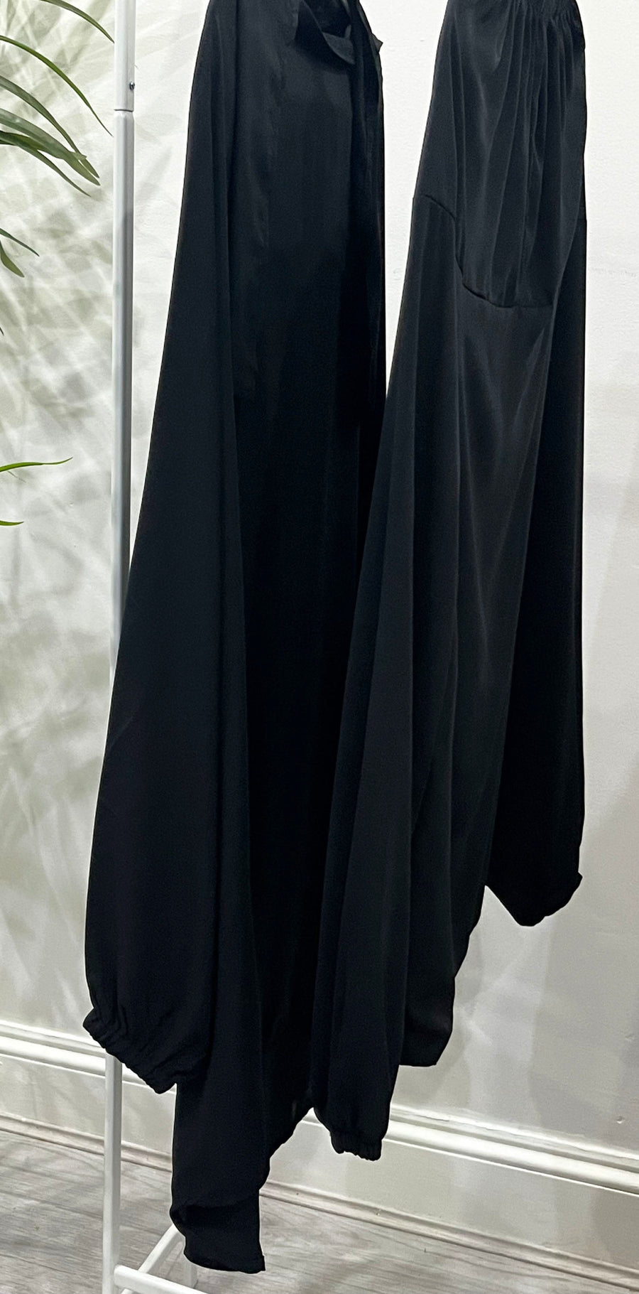 Black harem sarouel trousers with elasticated waist for girls
