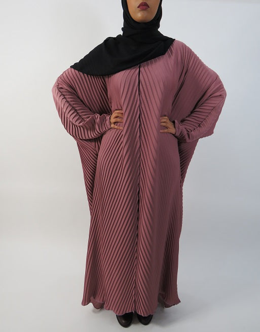 Peach farasha open abaya, full length