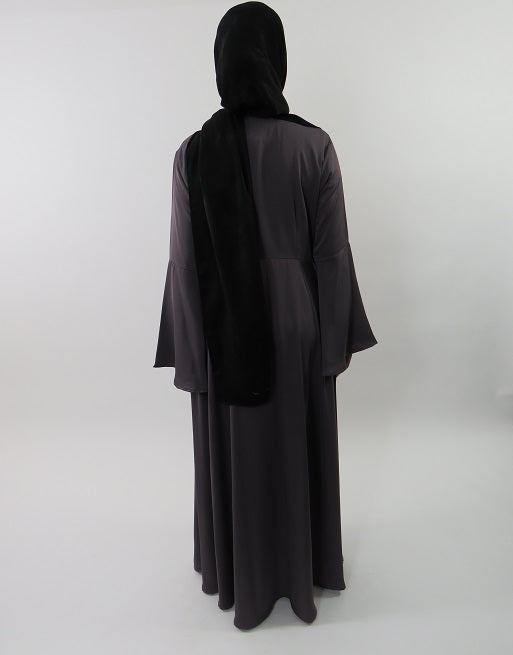 Bell sleeve and button detail on the A-line maxi dress
