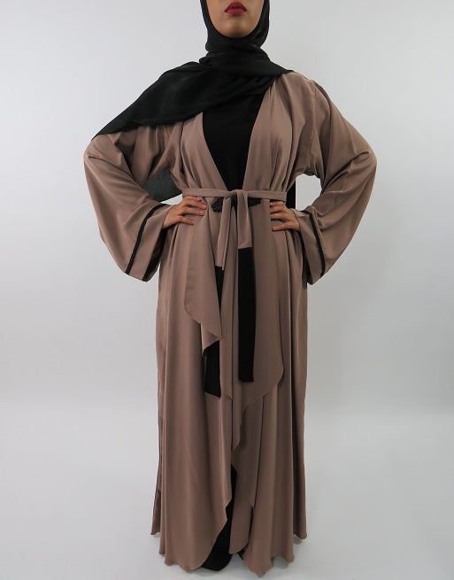 Lightweight Neda open abaya, full length