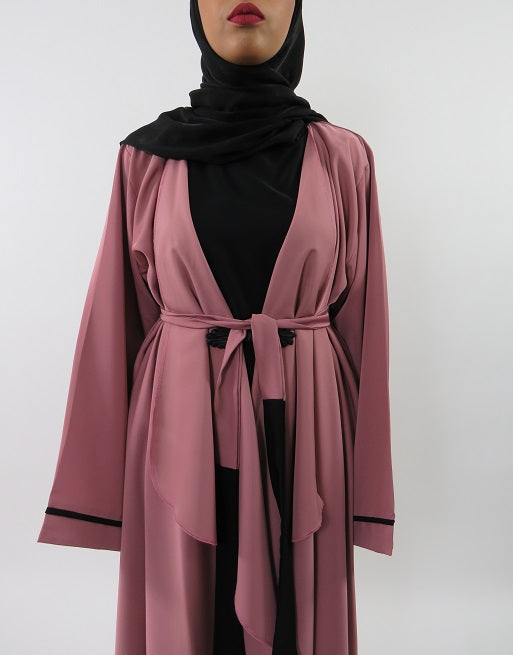 Neda open abaya jacket showing silky drape