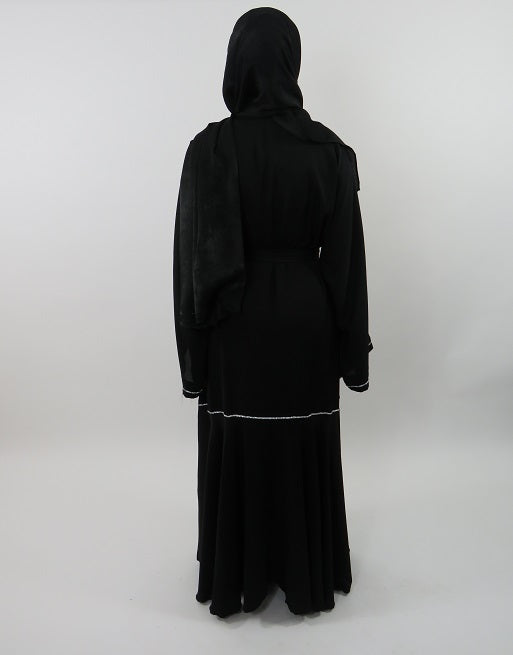 Abreen black closed abaya, full length
