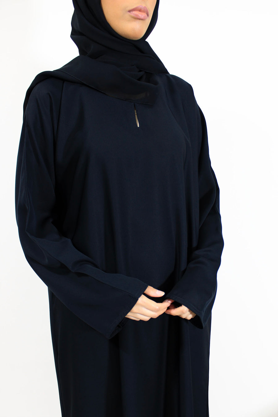 Plain black Neda abaya, full length