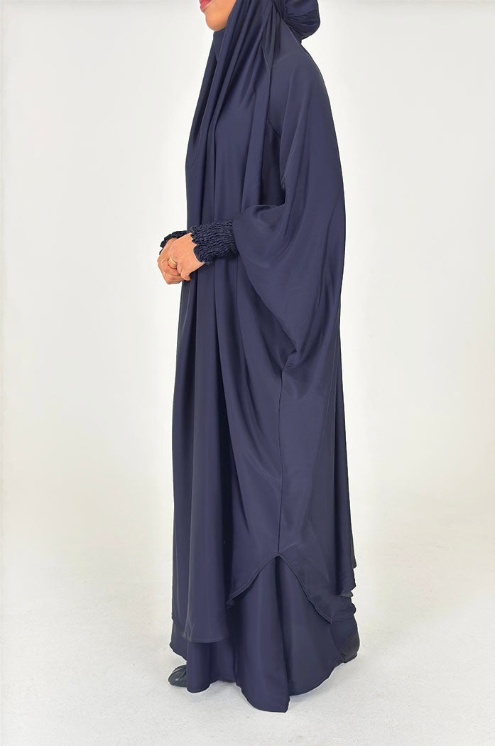 Slate grey jilbab set maxi skirt with elasticated waist detail