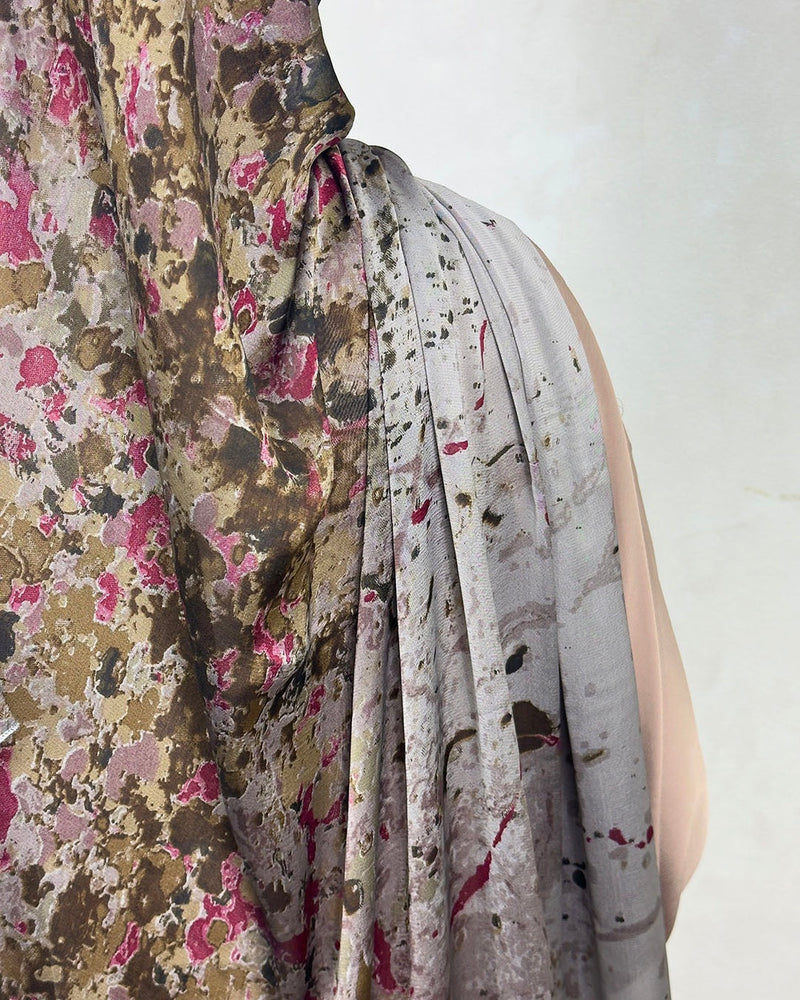 Brown and neutral hijab fabrics illustrating texture and drape for a cotton maxi hijab guide