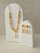 Amani's 24K gold plated minimalist necklace and earring set, style 3