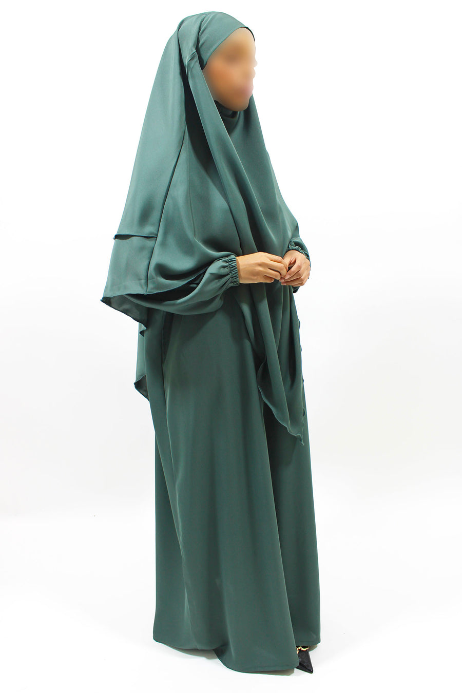 Pine green matching niqab