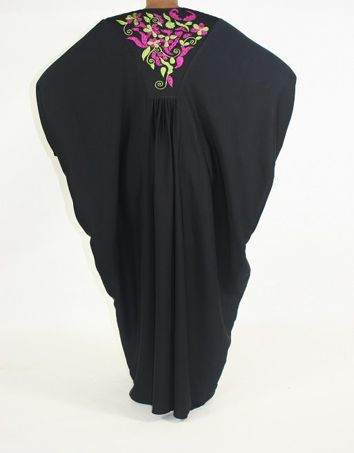 Floral embroidered abaya, full length