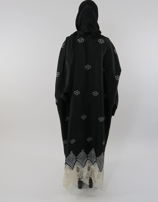 Open maxi kimono jacket worn as an elegant layer