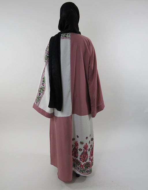 Long sleeve maxi kimono jacket draped open over an outfit