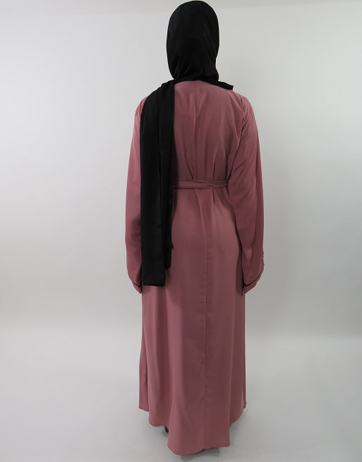 Silky Neda open abaya jacket, side view