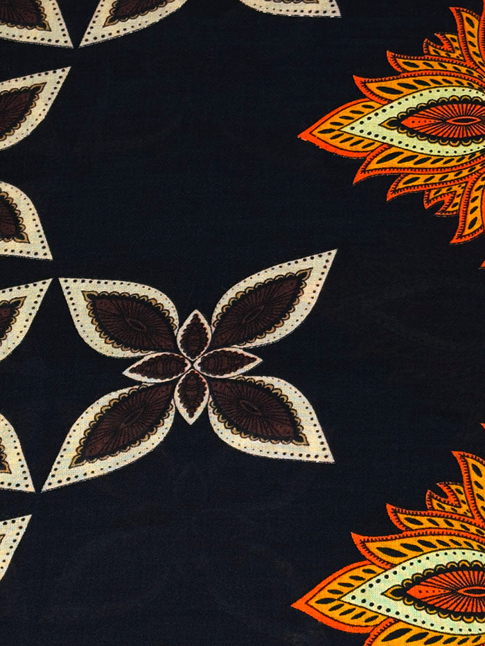 Black mandala print baati dress showing the intricate pattern