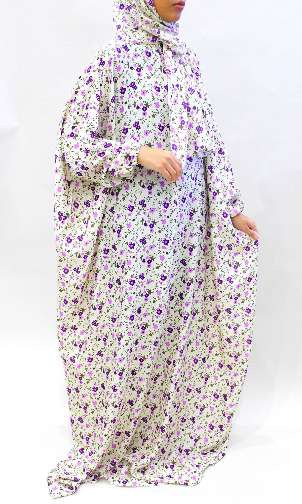 Buttermilk Floral Prayer Dress with Hijab