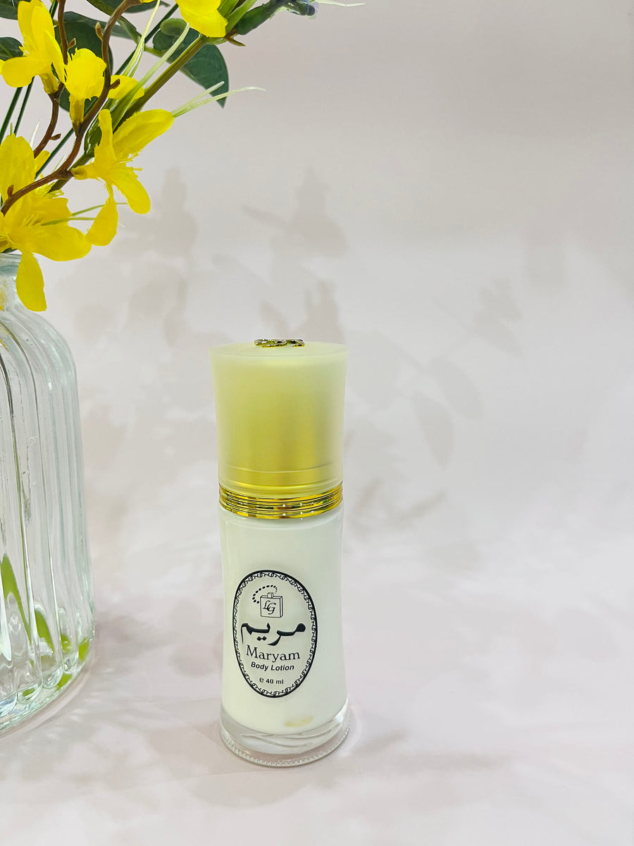 Maryam Sweet Oud body lotion packaging detail