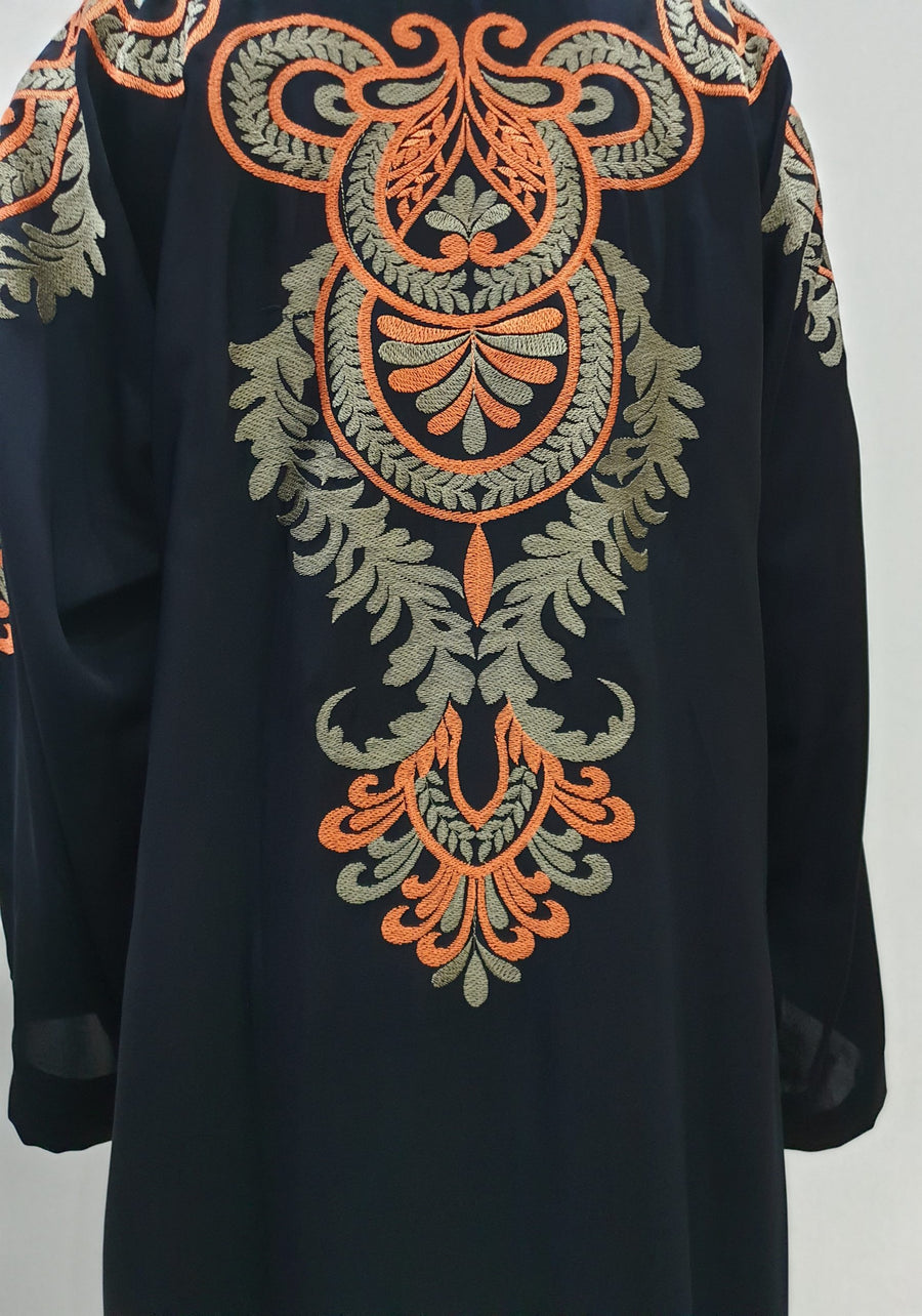 Najad open abaya with matching hijab and belt