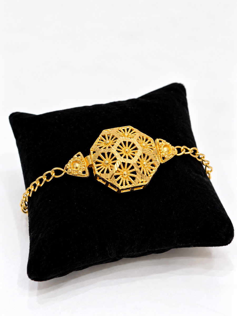 Gold-tone octagon starburst bracelet