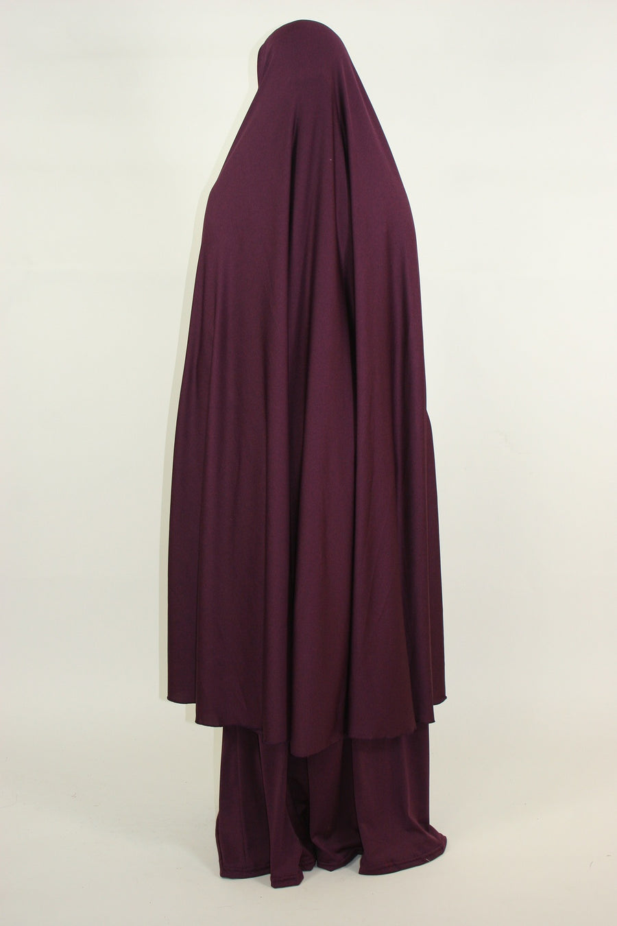 Purple jersey jilbab drape and elasticated maxi skirt detail