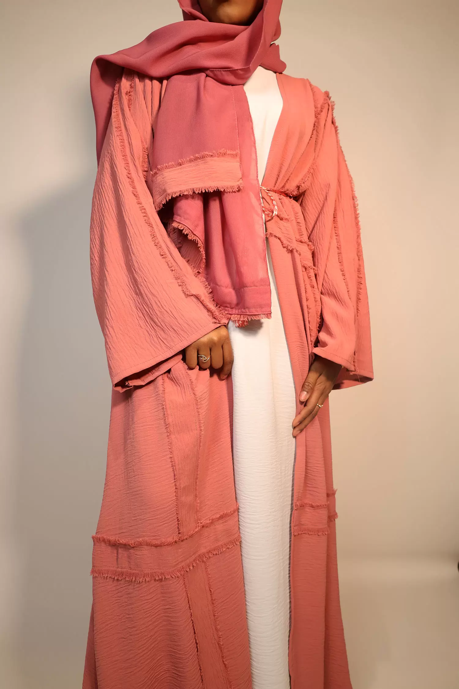 Amani's Coral Open Abaya 1