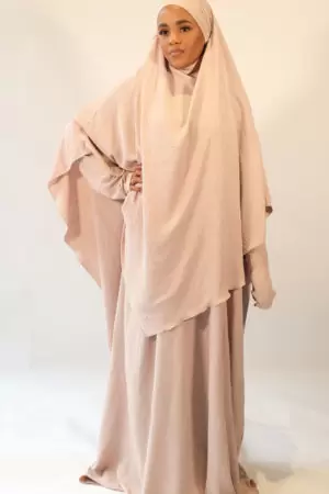 AMANIS ABAYA WITH DIAMOND KHIMAR - NUDE 2