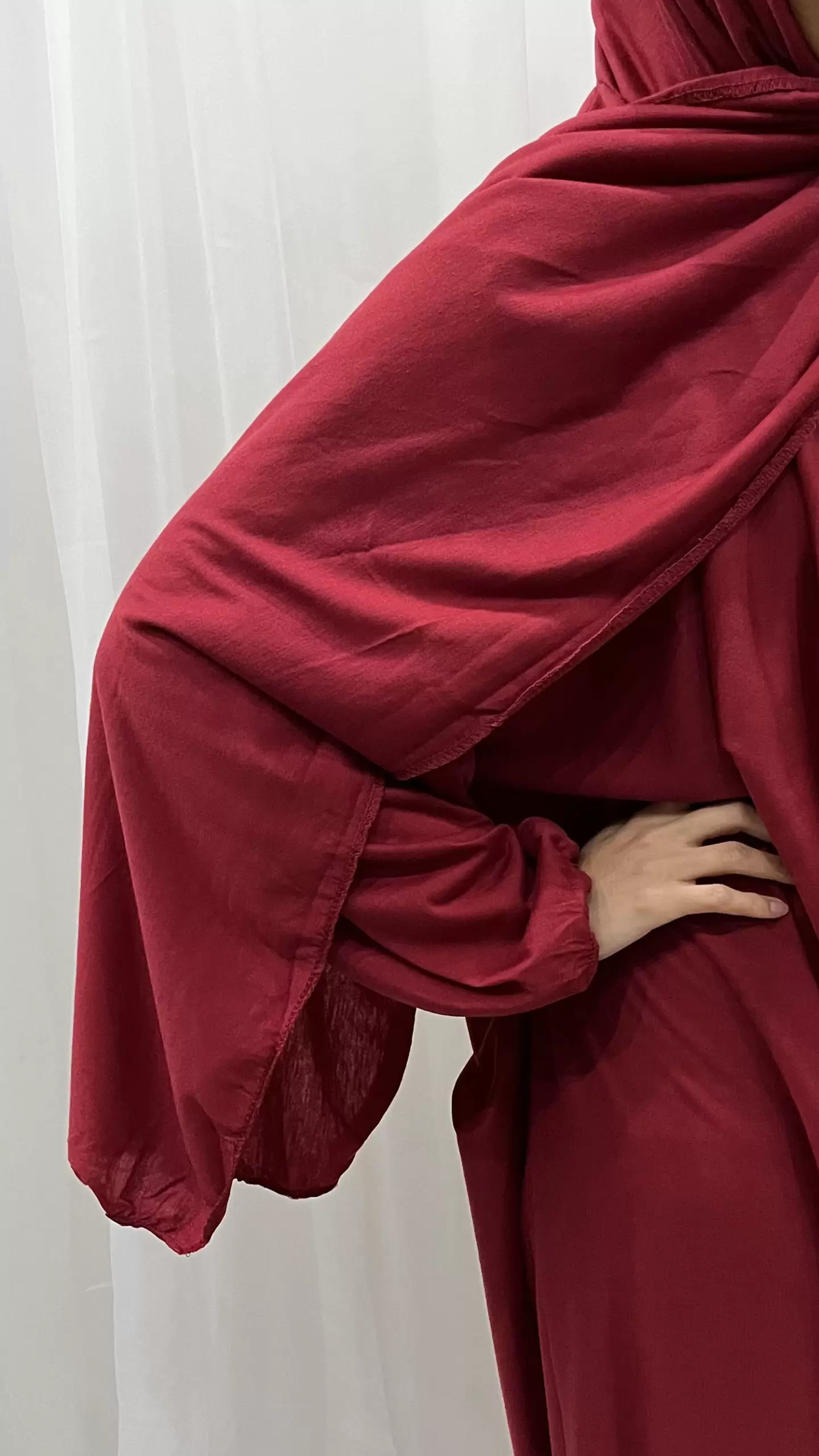 AMANI'S PLAIN COTTON STRETCH PRAYER DRESS - RED 1 AMANI'S PLAIN COTTON STRETCH PRAYER DRESS - RED 1